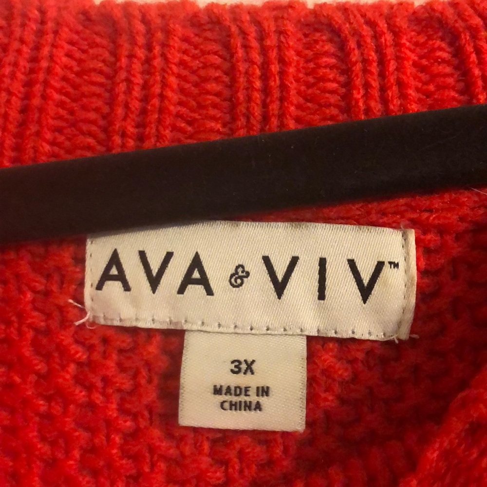 Red plus size sweater - Picture 3 of 3
